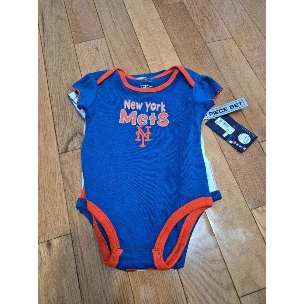 New York Mets MLB Genuine Lot Of 3 Infant One Piece Bodysuits 18M NEW